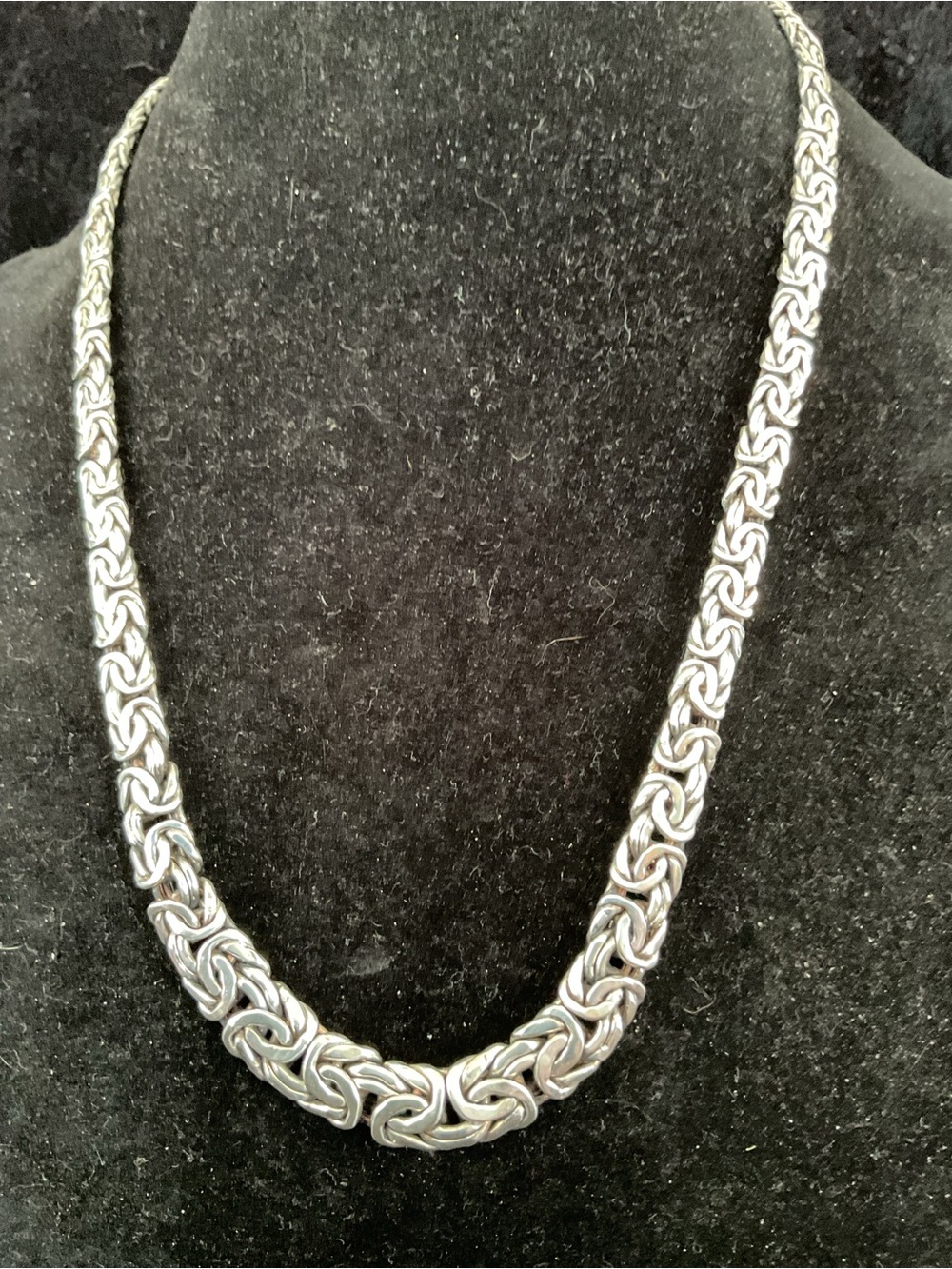 Silver Byzantine Chain Necklace- Women's